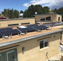 12-panel system on a flat roof in Santa Fe, NM.