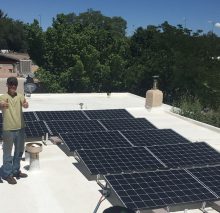 Installation on a new flat roof without any penetrations in Santa Fe, NM.